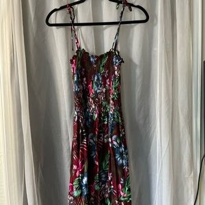 Floral Spaghetti Strap Dress hibiscus Hawaii vacation